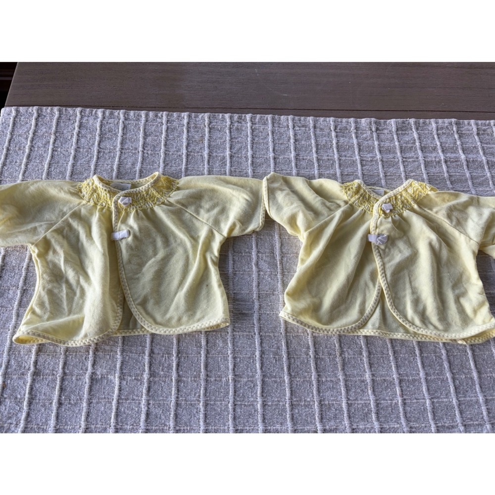 Vintage Carters smocked shirts set of two layette size newborn
